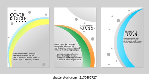modern and minimalist cover set. gray abstract background. design for reports, brochures, catalogs