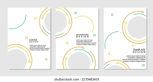 modern and minimalist cover set. white color background with abstract circle elements. design for reports, brochures, catalogs