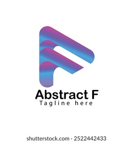 Plantilla de diseño de logotipo de letra F minimalista y creativa moderna