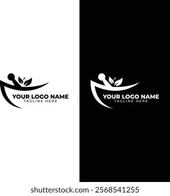 Modern Minimalist Creative Health Care With Leaf Vector Logo Design