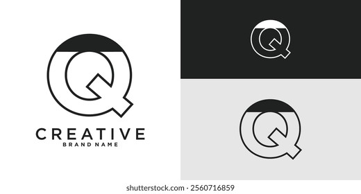 Modern minimalist creative letter Q logo design icon