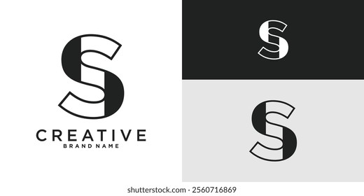 Modern minimalist creative letter S logo design icon