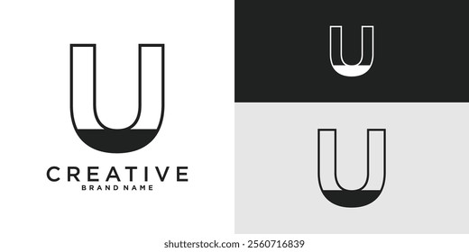 Modern minimalist creative letter U logo design icon