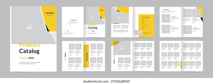 Modern Minimalist Creative Product Showcase Brochure Clean Corporate Portfolio and Catalog Layout with Yellow Accents Print Ready Template