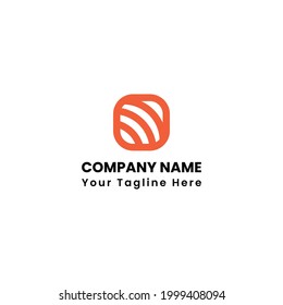 Modern minimalist cube logo design template