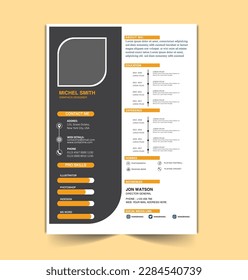 modern Minimalist cv template with Vector Design