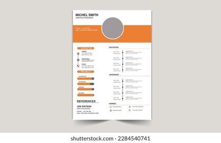 modern Minimalist cv template with Vector Design