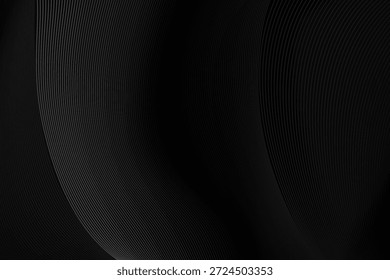 Fundo escuro minimalista moderno com curvas de fluxo sofisticadas e design de arte de linha sem costura para marcas de luxo.