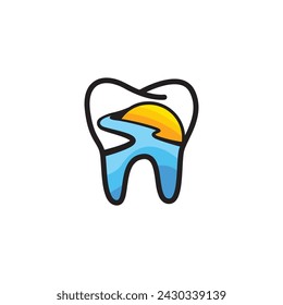 modern and minimalist dentist logo vector
