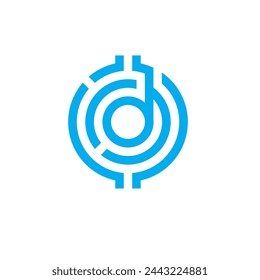 a modern minimalist design combination of the letter D and crypto