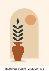 Design minimalista moderno com um toque boho suave, perfeito para decoração de parede ou exibição interior.