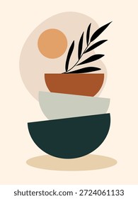 Modernes minimalistisches Design mit sanftem Boho-Touch, perfekt für Wanddekoration oder Innenausstattung