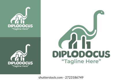 Ein modernes minimalistisches Diplodocus-Logo für professionelle Marken und Dinosaurier-Designs.