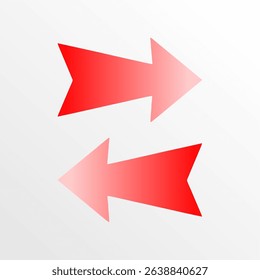 A modern and minimalist directional arrow design, suitable for digital navigation or signage. It features a sleek shape with a clear, pointed tip, providing precise indication of direction