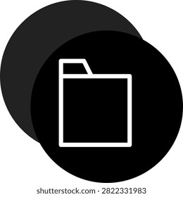 Modern minimalist document folder icon with corner flip effect inside circular frame