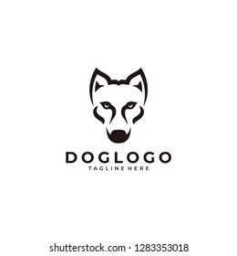Modern minimalist dog face pet logo icon vector