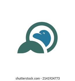 Modern minimalist dolphin logo design