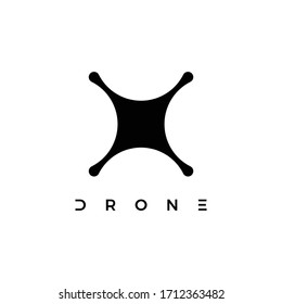 Modern minimalist drone logo icon vector. Eps10.
