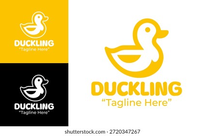 Un moderno logotipo minimalista de patito diseñado para marcas relacionadas con mascotas y proyectos de identidad visual lúdica.