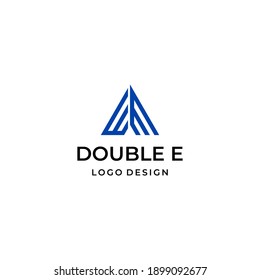 Modern and minimalist E letter logo and triangle on white background.
EPS10, Vector.