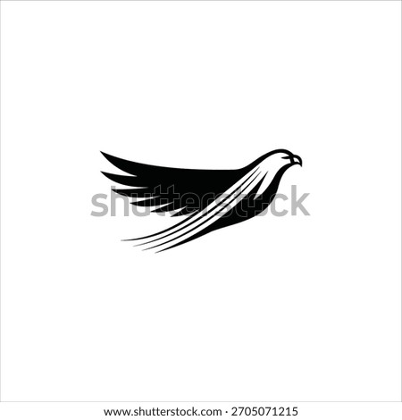 Modern minimalist eagle in flight with streamlined wings and motion lines