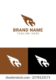 Modern Minimalist Eagle Head Logo Featuring Letter R