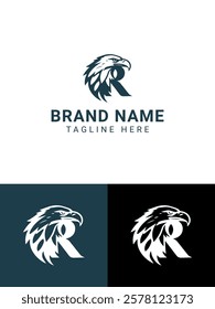 Modern Minimalist Eagle Head Logo Featuring Letter R