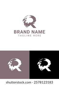 Modern Minimalist Eagle Head Logo Featuring Letter R