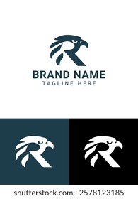 Modern Minimalist Eagle Head Logo Featuring Letter R