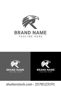 Modern Minimalist Eagle Head Logo Featuring Letter R