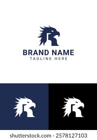 Modern Minimalist Eagle Head Logo Featuring Letter R