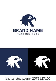 Modern Minimalist Eagle Head Logo Featuring Letter R