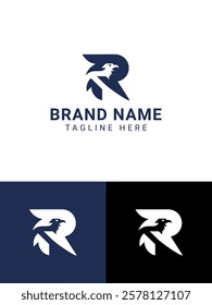 Modern Minimalist Eagle Head Logo Featuring Letter R