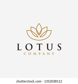 Modern, minimalist, elegance Lotus flower logo icon vector template on white background