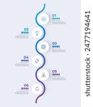 Modern minimalist elegant clean circular steps editable infographic design template vector 