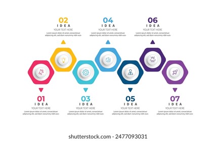 Modern minimalist elegant clean circular steps editable infographic design template vector 