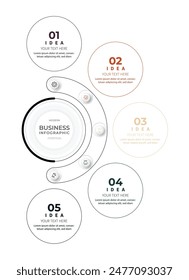 Moderno minimalista elegante limpio circular pasos editable infografía diseño Vector de Plantilla 
