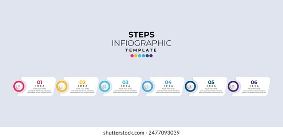 Modern minimalist elegant clean circular steps editable infographic design template vector 