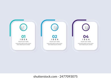 Modern minimalist elegant clean circular steps editable infographic design template vector 