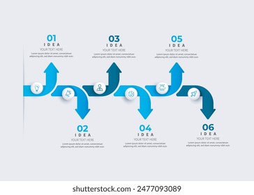 Modern minimalist elegant clean circular steps editable infographic design template vector 