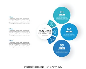 Moderne minimalistisch-elegante, saubere, kreisförmige Stufen editierbare Infografik Design Vorlage Vektorgrafik 