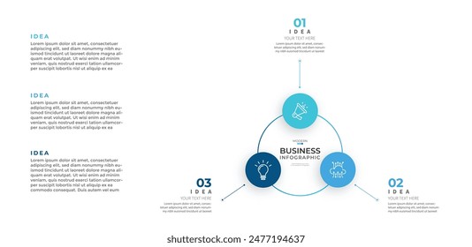 Modern minimalist elegant clean circular steps editable infographic design template vector 