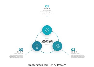 Modern minimalist elegant clean circular steps editable infographic design template vector 