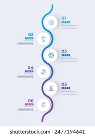 Modern minimalist elegant clean circular steps editable infographic design template vector 