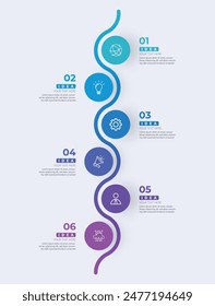 Modern minimalist elegant clean circular steps editable infographic design template vector 