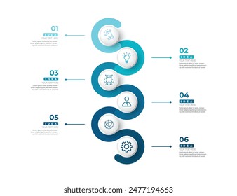 Modern minimalist elegant clean circular steps editable infographic design template vector 