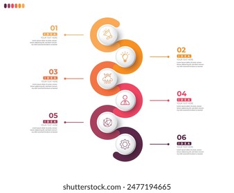 Modern minimalist elegant clean circular steps editable infographic design template vector 