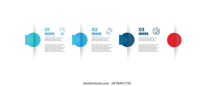 Modern minimalist elegant clean circular steps editable infographic design template vector