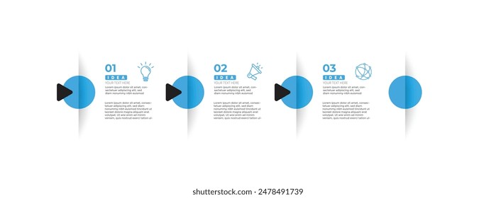 Modern minimalist elegant clean circular steps editable infographic design template vector