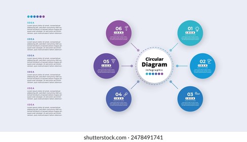 Moderno minimalista elegante limpio circular pasos editable infografía diseño Vector de Plantilla